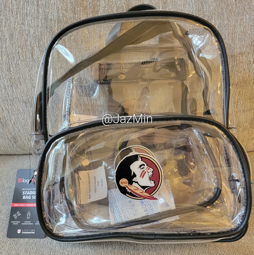 NWT FSU Seminoles clear mini backpack & fanny pack set